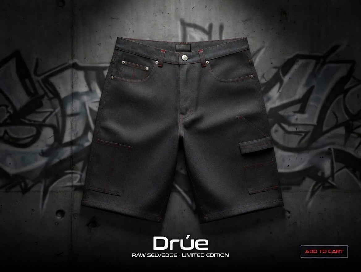 Black nylon speed jorts