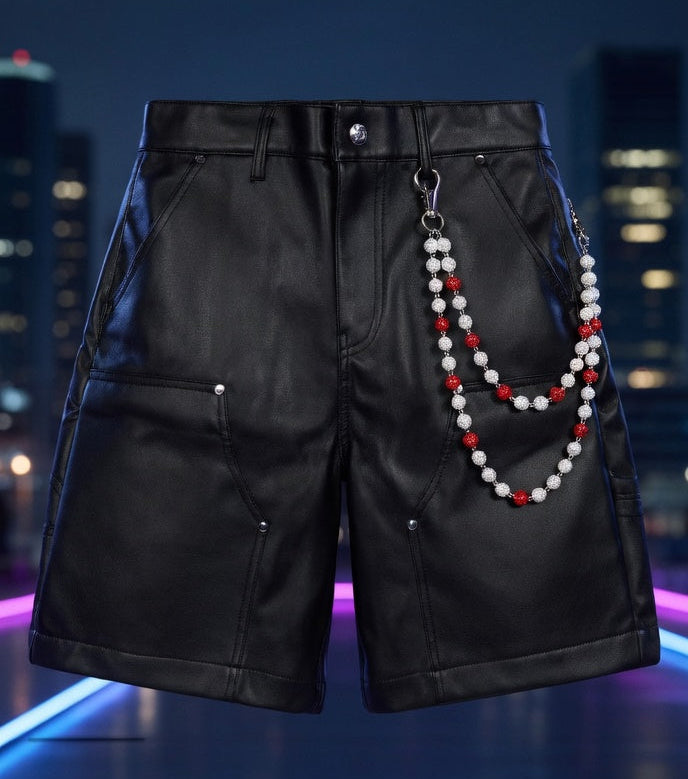 Black Leather Jorts