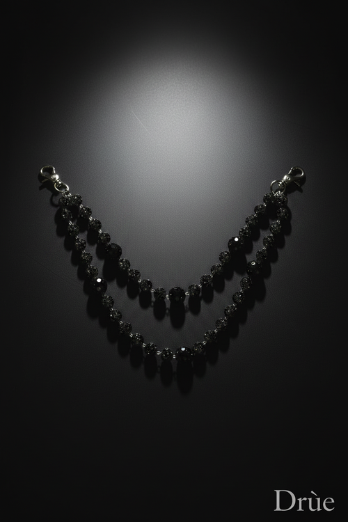 Drùe Black Bead Pocket Chain