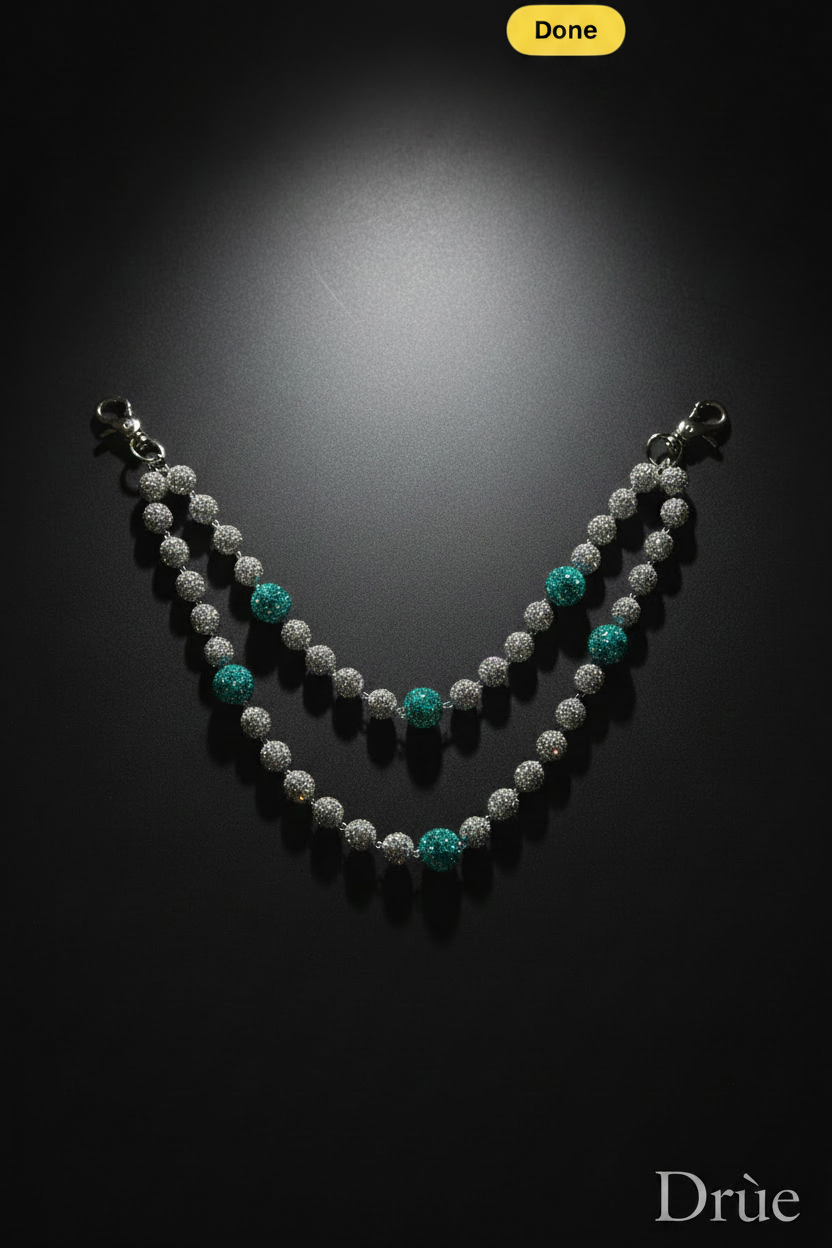 Drùe Teal Bead Pocket Chain